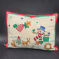 2 Snowmen Christmas Throw Pillows 3 Fun Scenes 16" x 12" Snowmen Stars & Birds