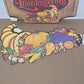 2 Pc Beistle Diecut Signs Cornucopia & Happy Thanksgiving 1978 Double Sided NOS