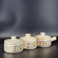 3 Trendition Hearts Delight Simmer Pots Ceramic Country Heart w Lids Crazed Vtg