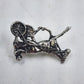 Silver Tone Harness Racing Sulky Jockey Brooch Pin Equestrian Vintage