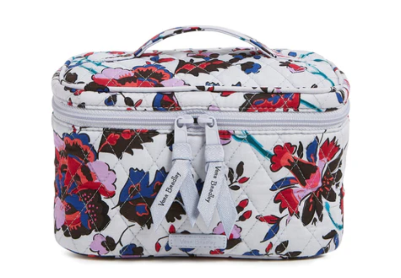 Makeup Train Case Vera Bradley Vineyard Floral Soft Side Travel Bag 8 x 5 Cotton