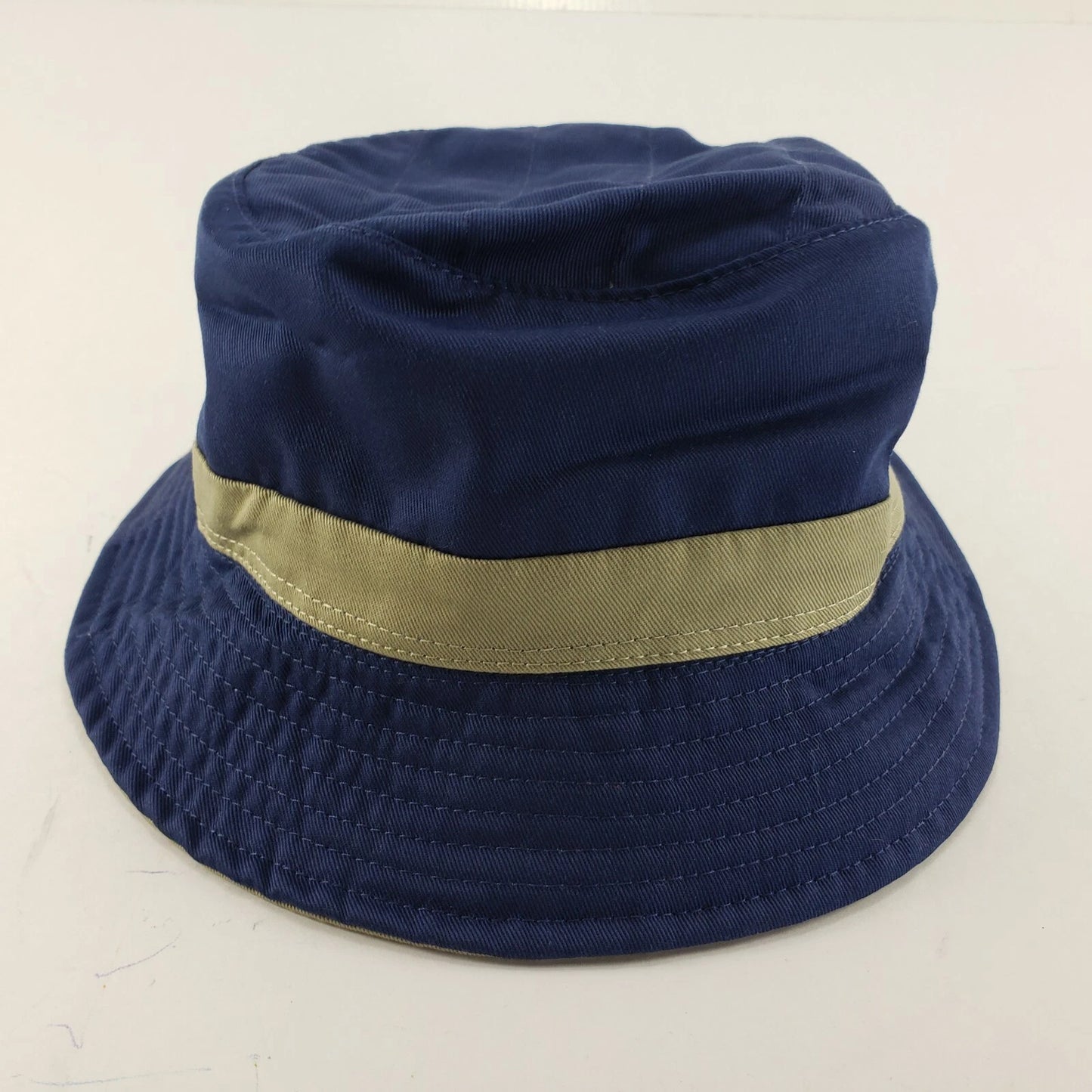 Reversible Bucket Fishing Hat Khaki Navy Cooling Action One Size Cotton 2" Brim
