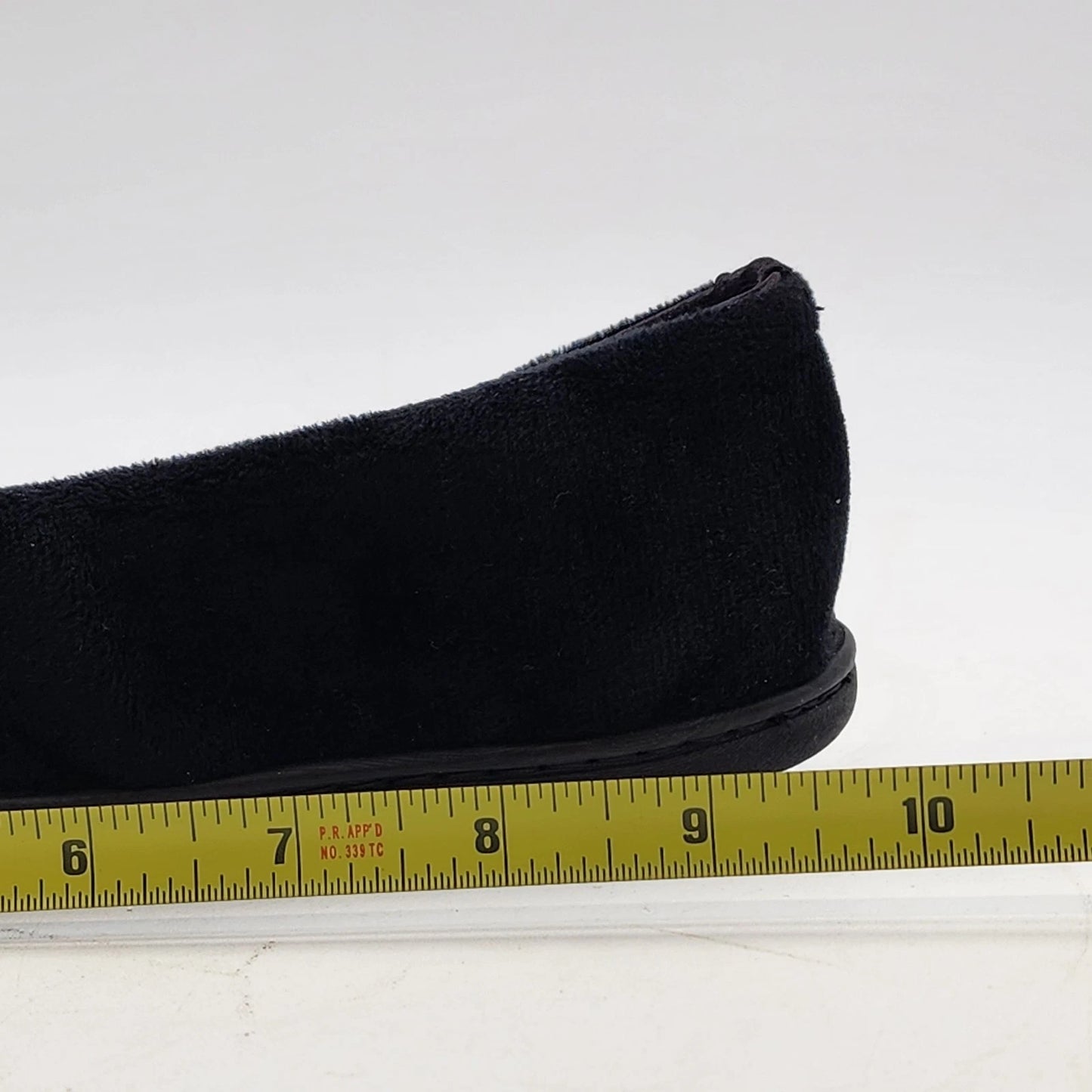 Dearfoams Women's Rebecca Slippers Medium Microfiber Velour Closed Back Black