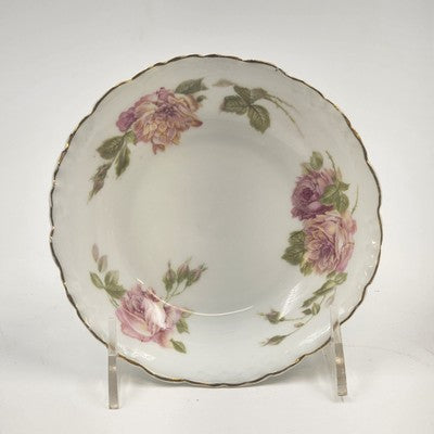 Rosenthal RC Monbijou Fruit Bowl Bavaria Pink Roses Gold Scalloped Edge