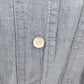 Lizsport Denim Shirt L Pearl Snap Long Sleeve 100% Cotton Blue