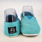 Aqua Light Blue Canvas Slip On Loafers Women 7.5 Casual
