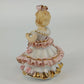 Bloomer Girl Porcelain Figurine Japan White Pink Ruffle Dress with Parasol Top