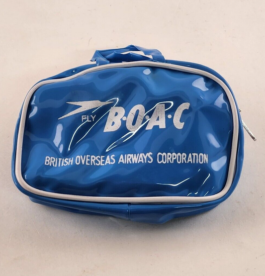 British Overseas Airways Corp Coin Purse Zip Top Vintage Airline B O A C 1970s