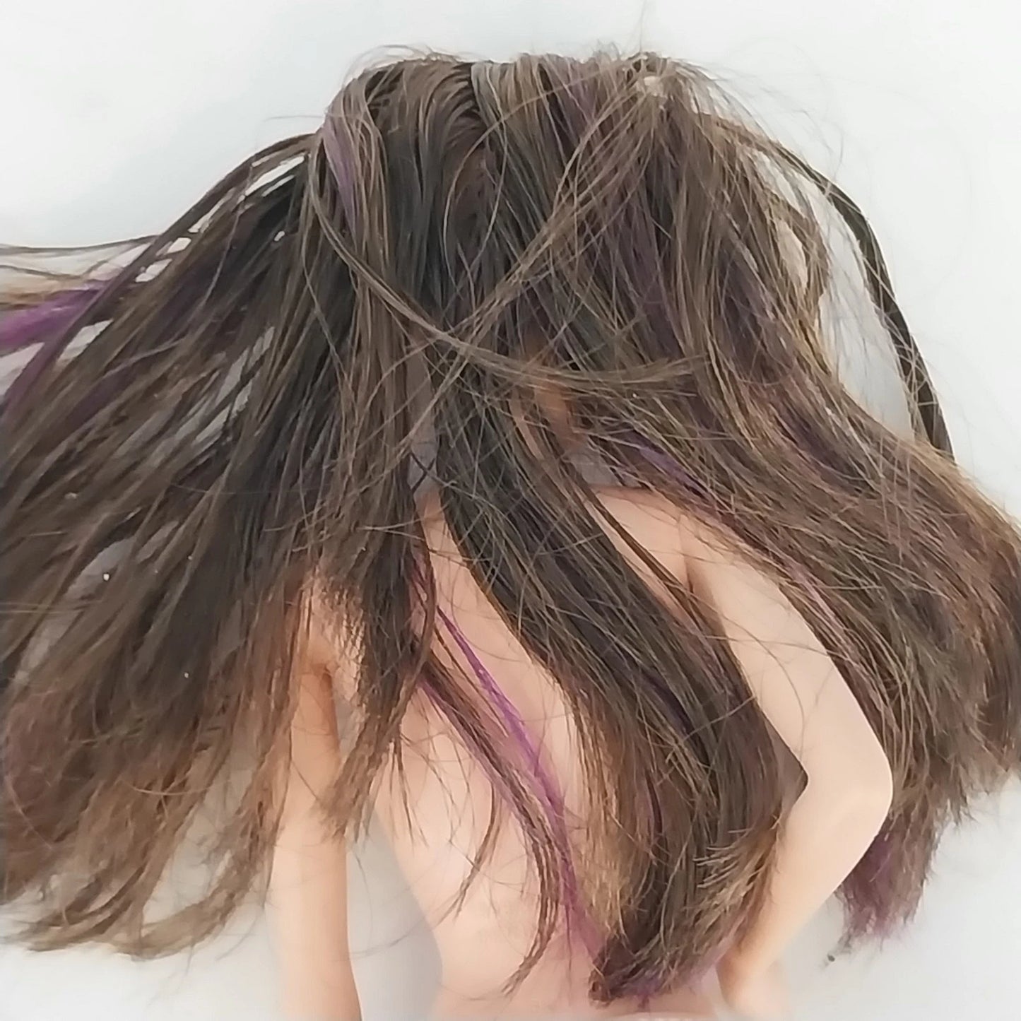 Mattel Barbie Brunette Purple Hair Doll Y2K Nude Indonesia 2005 Head 1999 Body