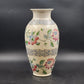 Large Macau Urn-Style Vase – Hand-Painted Pink & Blue Floral Design – 15" x 8" Vintage Oriental-Inspired Home Décor