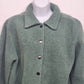 Real Comfort Sherpa Jacket Sea Green Size Small Button Up Long Sleeve Soft Cozy