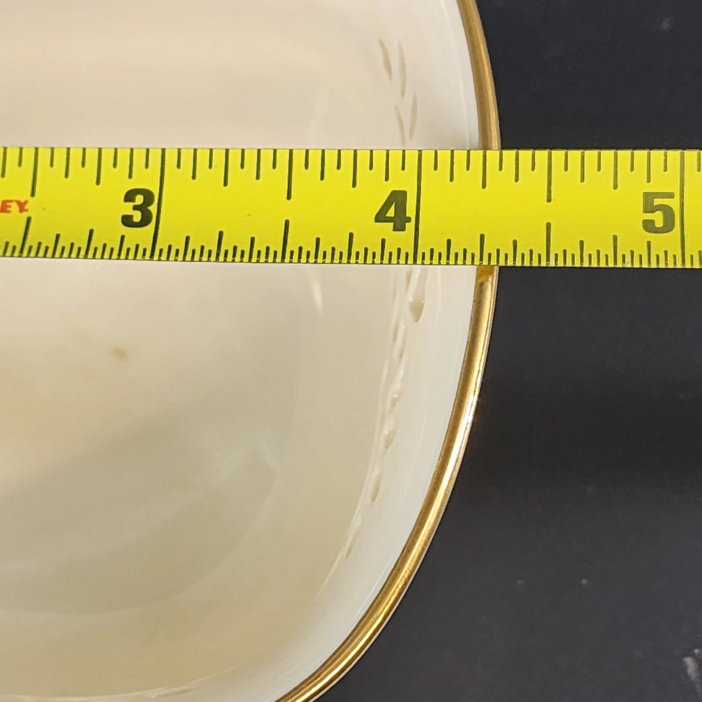 Lenox Petite Rose Trinket Bowl Cream Porcelain Lace Cut Out 24K Gold Trim 4.25"