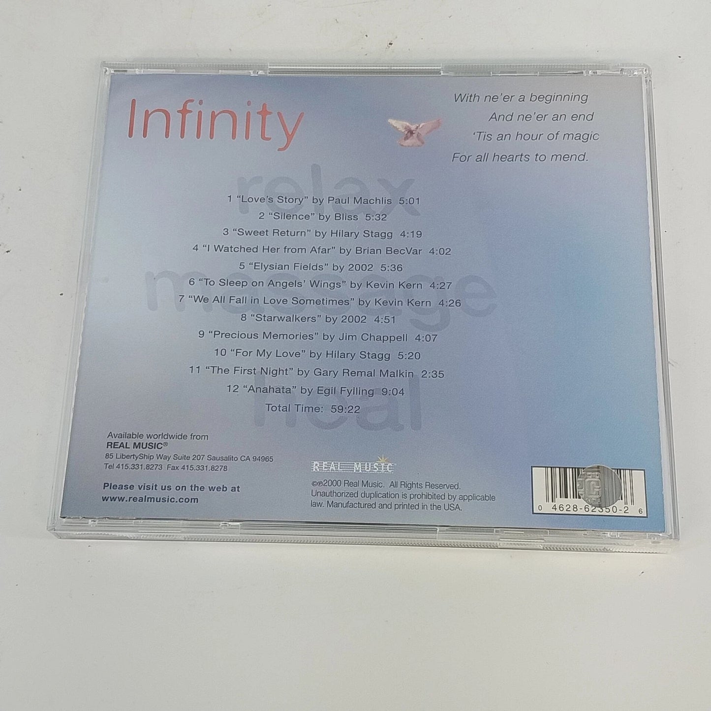 Real Music Infinity CD Various Artists New Age Instrumental Relaxation 2000