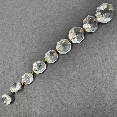 9 Pc High Quality Octagon Crystal Strand Progressive Cascade Flow Chandelier 8"