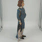 Holland Mold Colonial Boy Figurine Blue Ceramic Hand Painted 17" Vintage