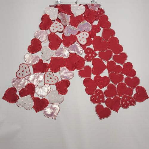 Amared Valentines Day Table Runner Décor Spliced Red Love Heart 69" x 15"