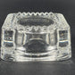 Crystal D'Argues French Candle Holder Faceted Square 4" Marked France EUC
