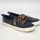 Sperry Crest Vibe Top Sider Navy Blue Canvas Sneakers Women's 7.5 Memory Foam