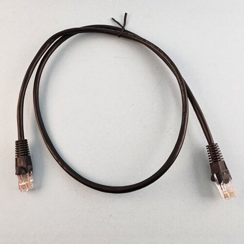 Cat 5e Ethernet Patch Cable 36" Molded Booted 350 MHz Black ETL Verified Gold