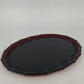 Avon Cape Cod Ruby Red Oval Serving Platter Roman Rosette 13.5" x 11" Vtg