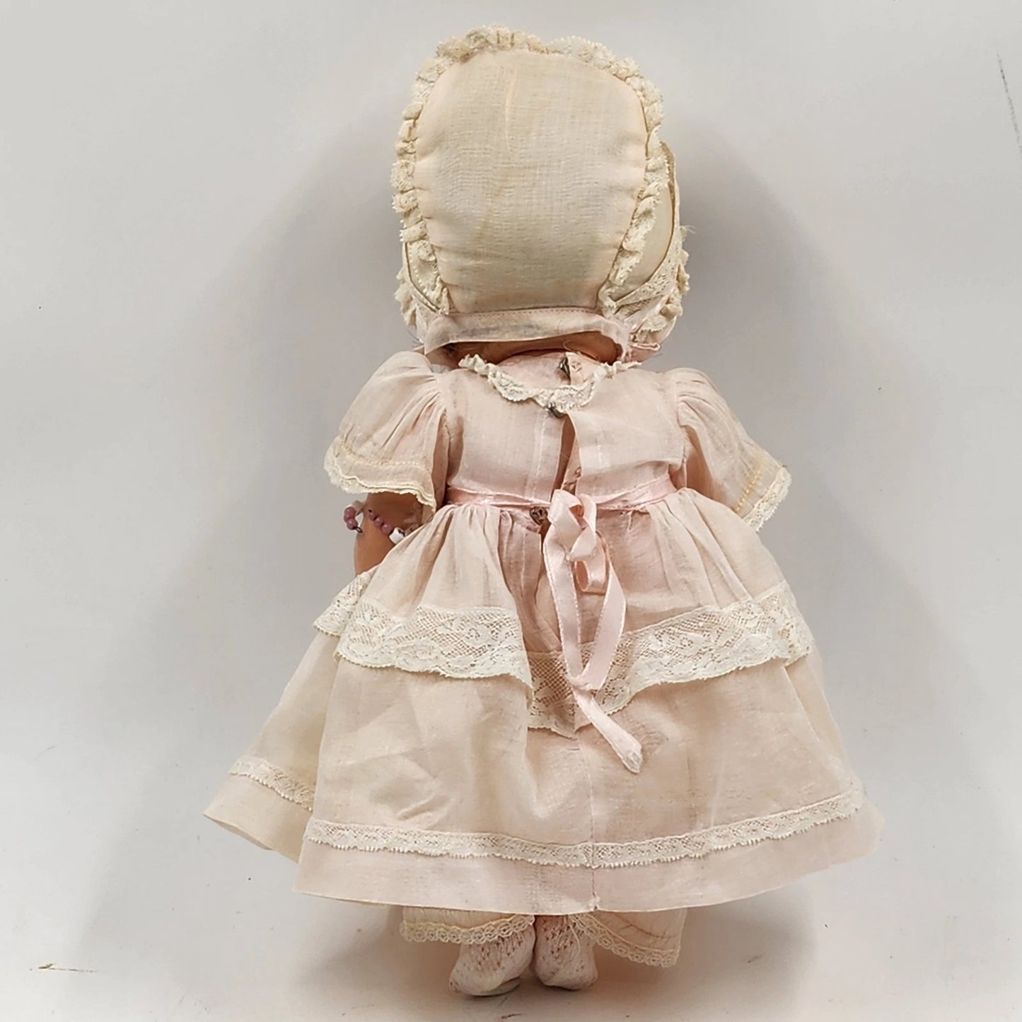 Effanbee My Fair Baby Doll 13" Original Clothes Sleepy Eyes Baby w Bracelet Vtg