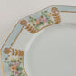 Tirschenreuth Bavaria Decagon Salad Plate Blue Border Enameled Flowers Gold Trim