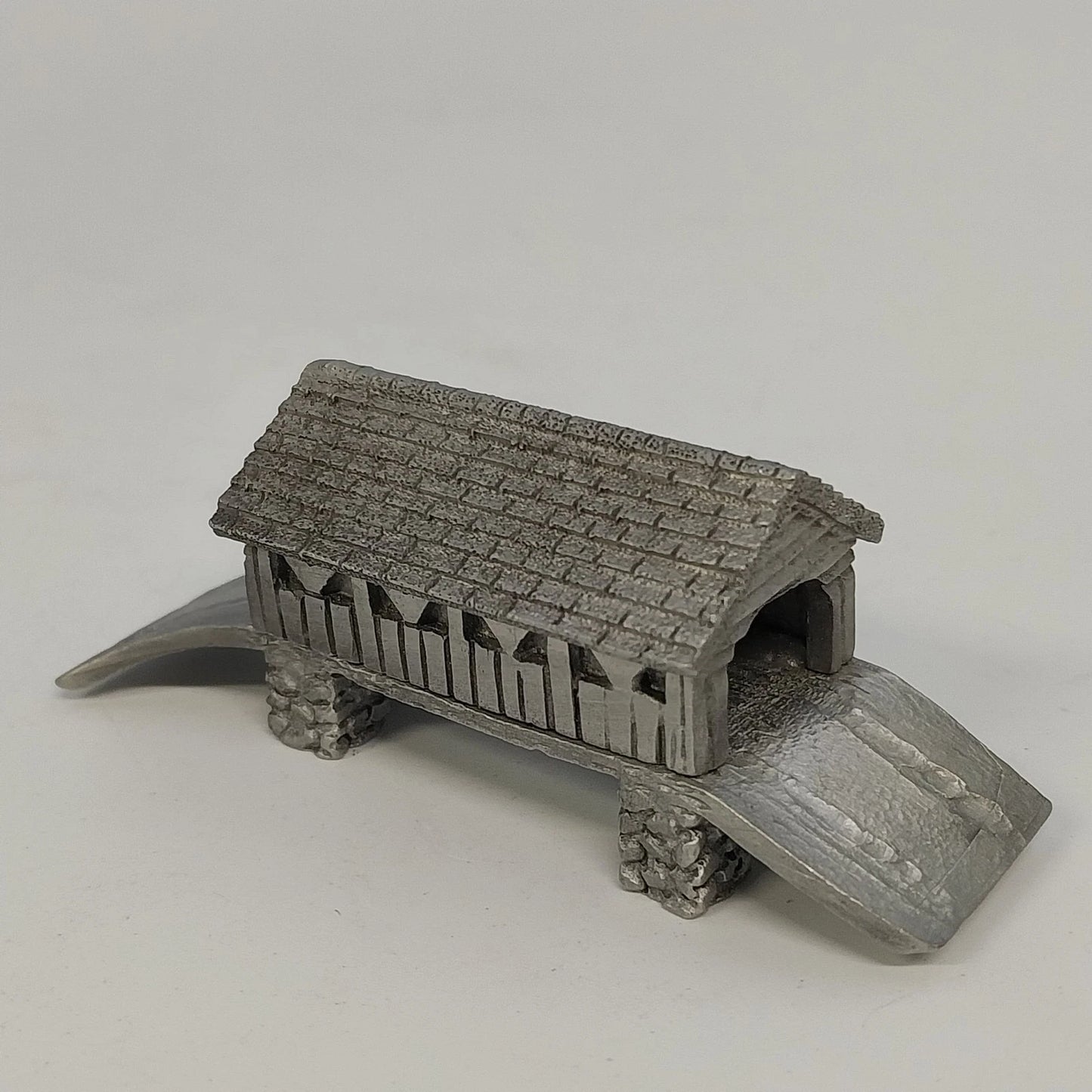 Spoontiques Covered Bridge Pewter Miniature Figurine 3051 1987 Vintage