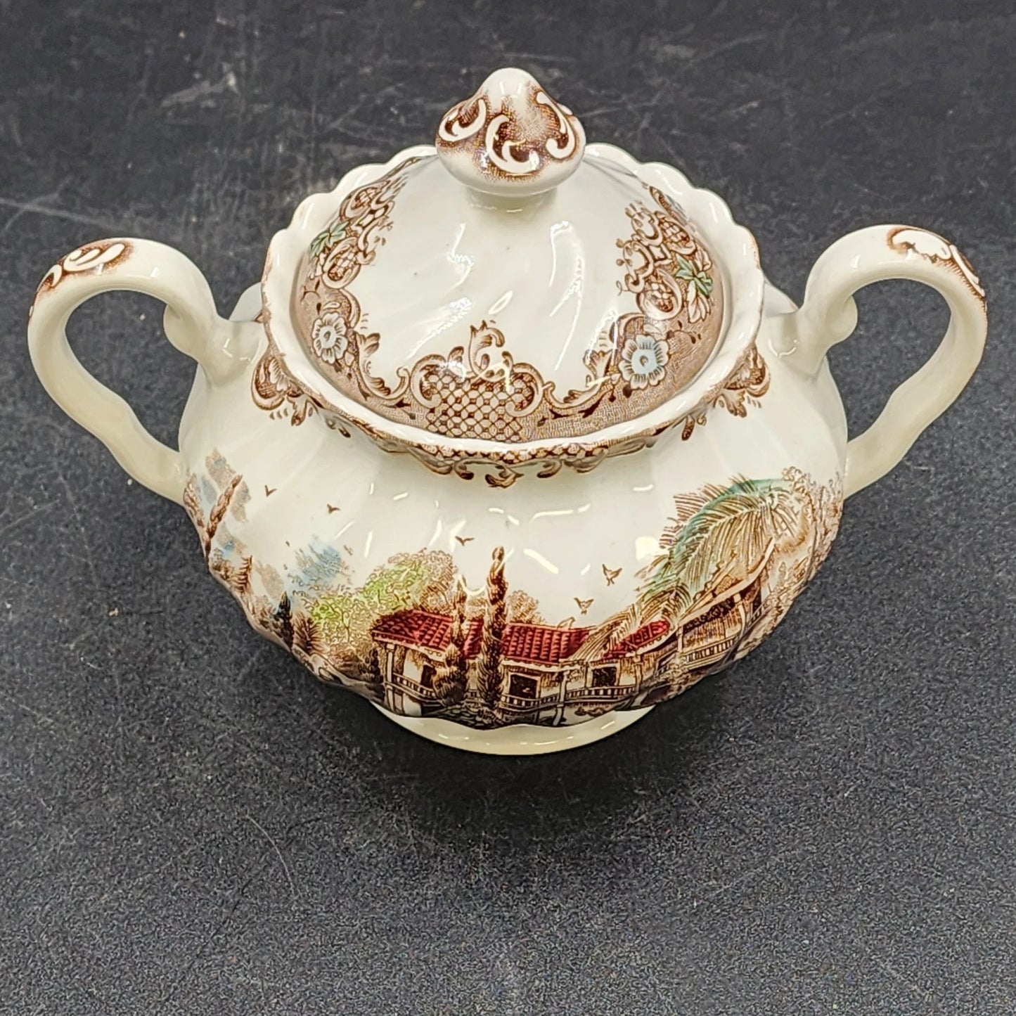 Johnson Bros Heritage Hall Sugar Bowl & Lid Spanish Hacienda Ironstone England