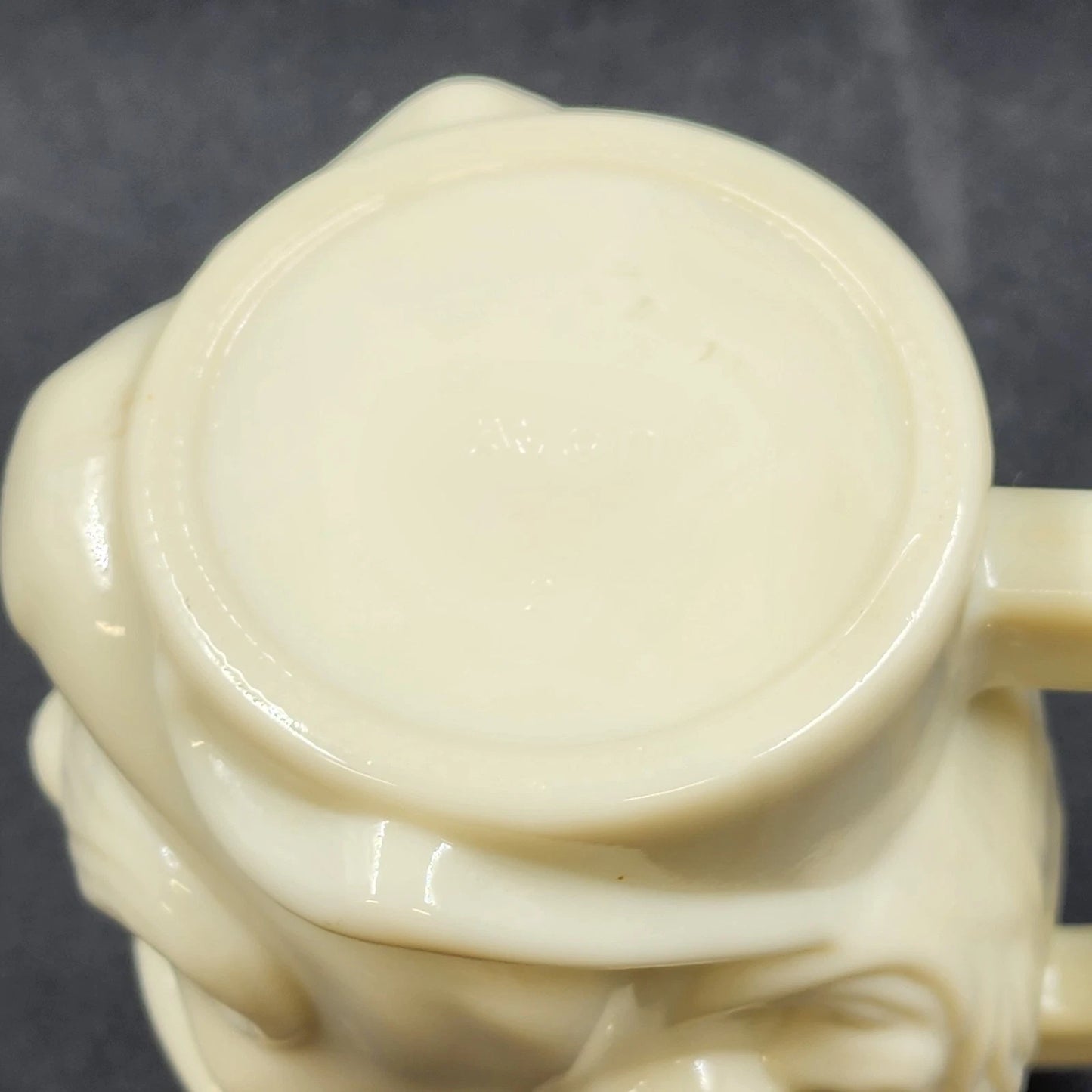 Avon Casey At The Bat Mustache Man Shaving Stein Custard Milk Glass Mug Vintage