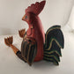 ROOSTER Large Carved Wooden Hand-Painted Hinged Joint Puppet 13" Seated 20" Long