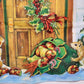 Winter Cottage House Flag Briarwood Lane by Donna Race 28" x 40" Vintage