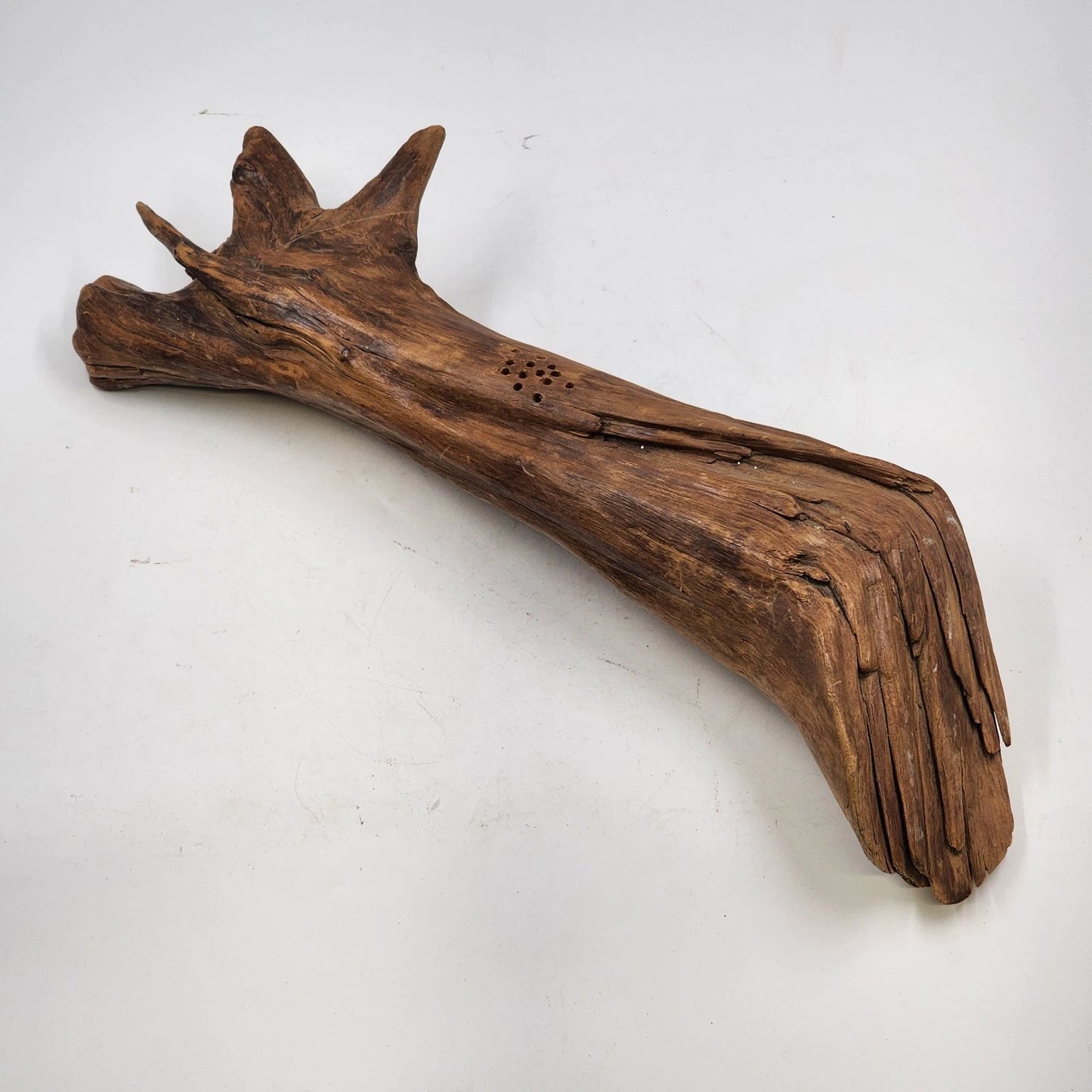 Decorative Driftwood Art Sculpture 21"x3" Natural Twisted Brown Wood Home Decor