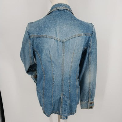 Mossimo Blue Denim Jeans Jacket XXL Long Sleeve 100% Cotton Made in Hong Kong