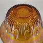 Indiana Carnival Glass Punch Bowl 7 Qt Iridescent Amber Gold Harvest Grape 12"d