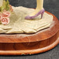 La Verona Collection Lady Figurine Purple Dress Flirty Pose Statue Wood Base Vtg