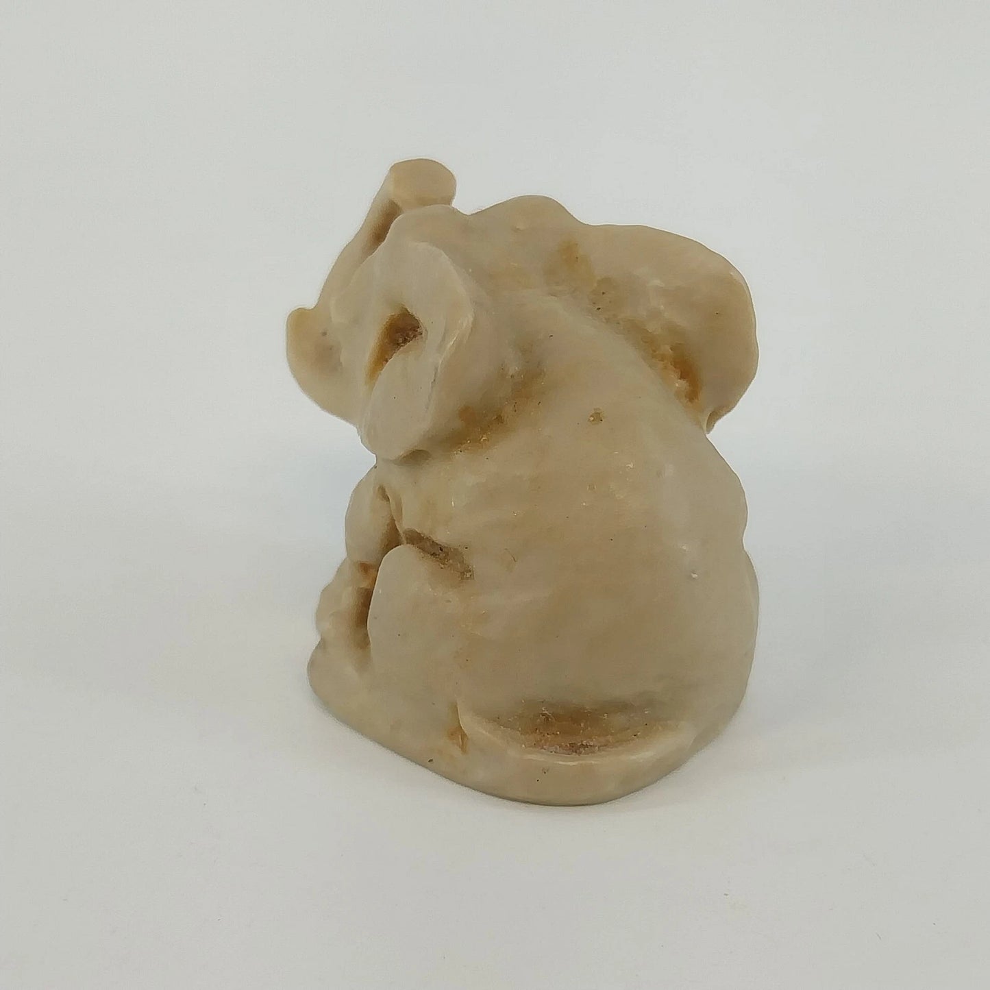 Hecho En Mexico Alabaster Elephant Figurine Stone Carving 2" Gray