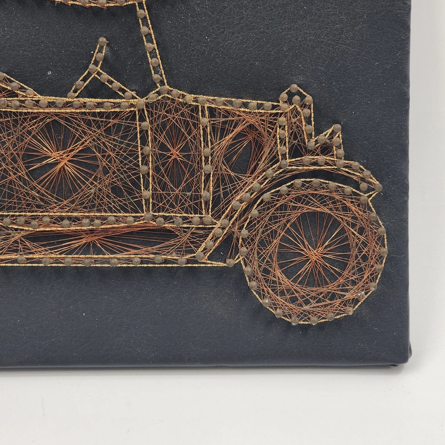 Wire Nail String Art Car Steampunk Copper & Brass 10” Classic Auto Wall Decor