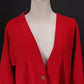 Lauren Brooke Red V Neck Button Sweatshirt Long Sleeve Pockets Woman's Small