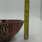 Hand Carved Natural Wooden Bowl 5.5" African Safari Animal Print Zebra Giraffe