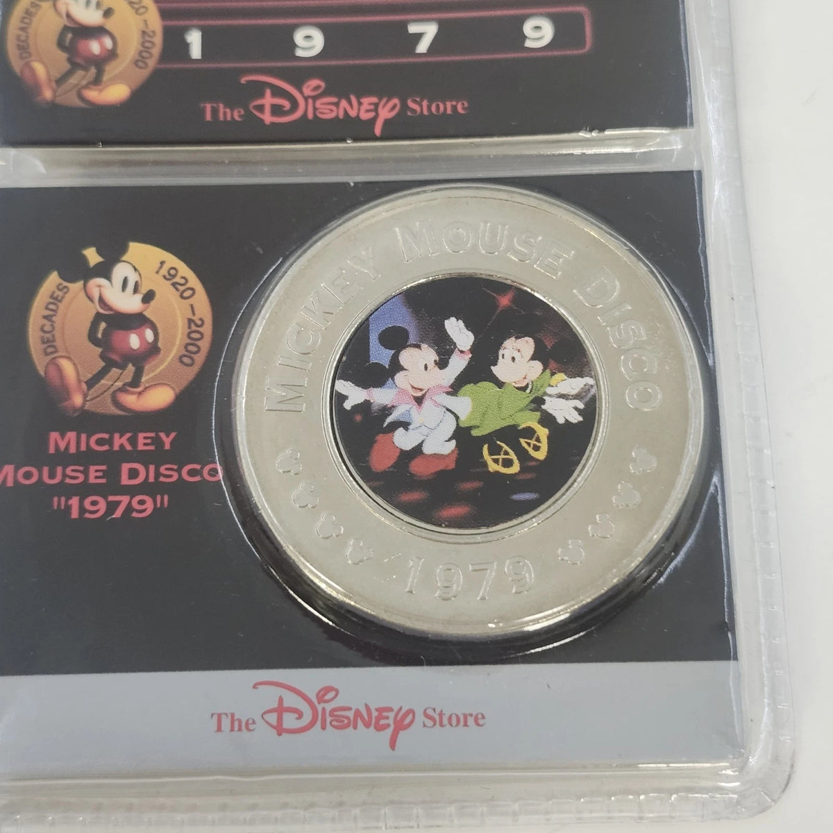 Disney Store Decades Coin #9 Mickey Minnie Mouse Disco 1979 Sealed Vintage China