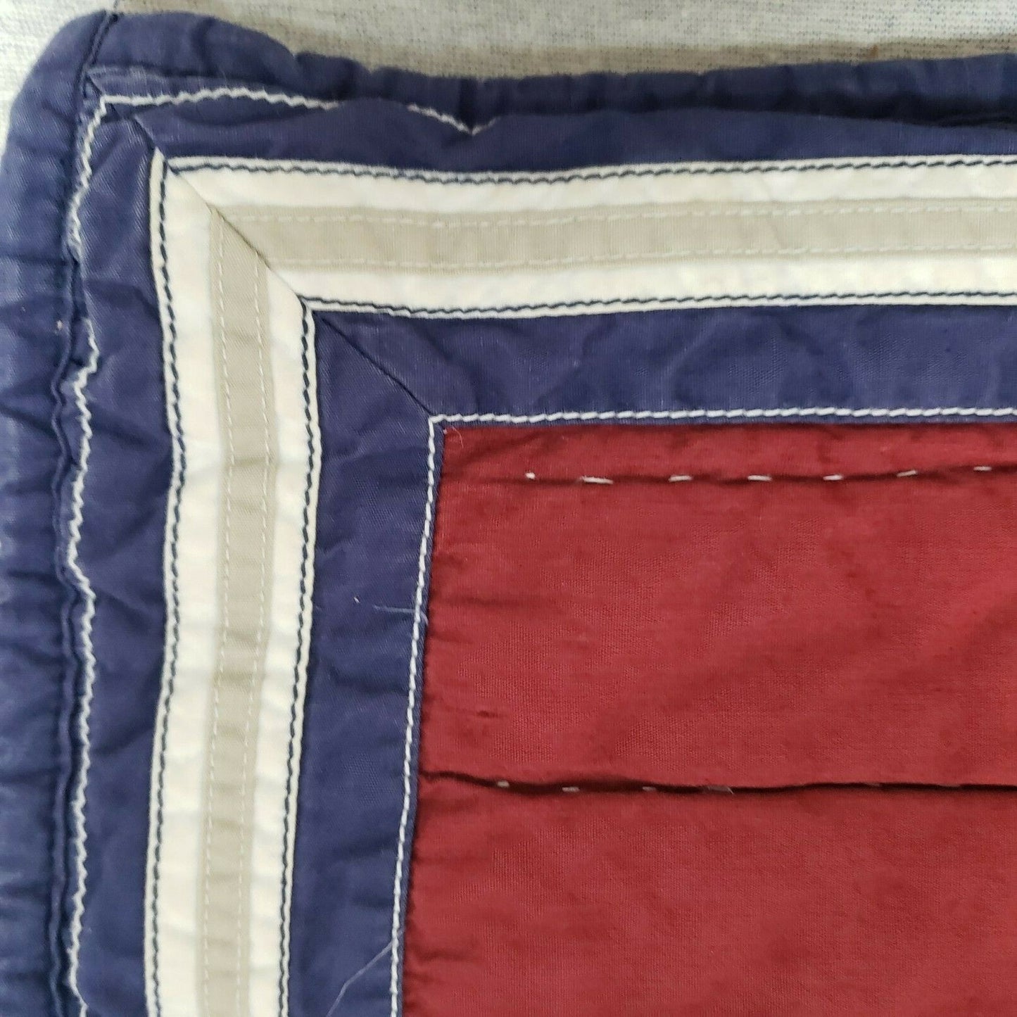 Pottery Barn Kids Boys Club Quilted Standard Pillow Sham Tie Back Cotton 2064