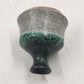 Studio Art Pottery Stoneware Small Bud Vase Green Over Gray 2.75"d x 3"h