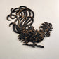 Vermay GC2 L&R Wiped Brown Cast Metal Roosters Fighting Cocks Vintage Wall Art