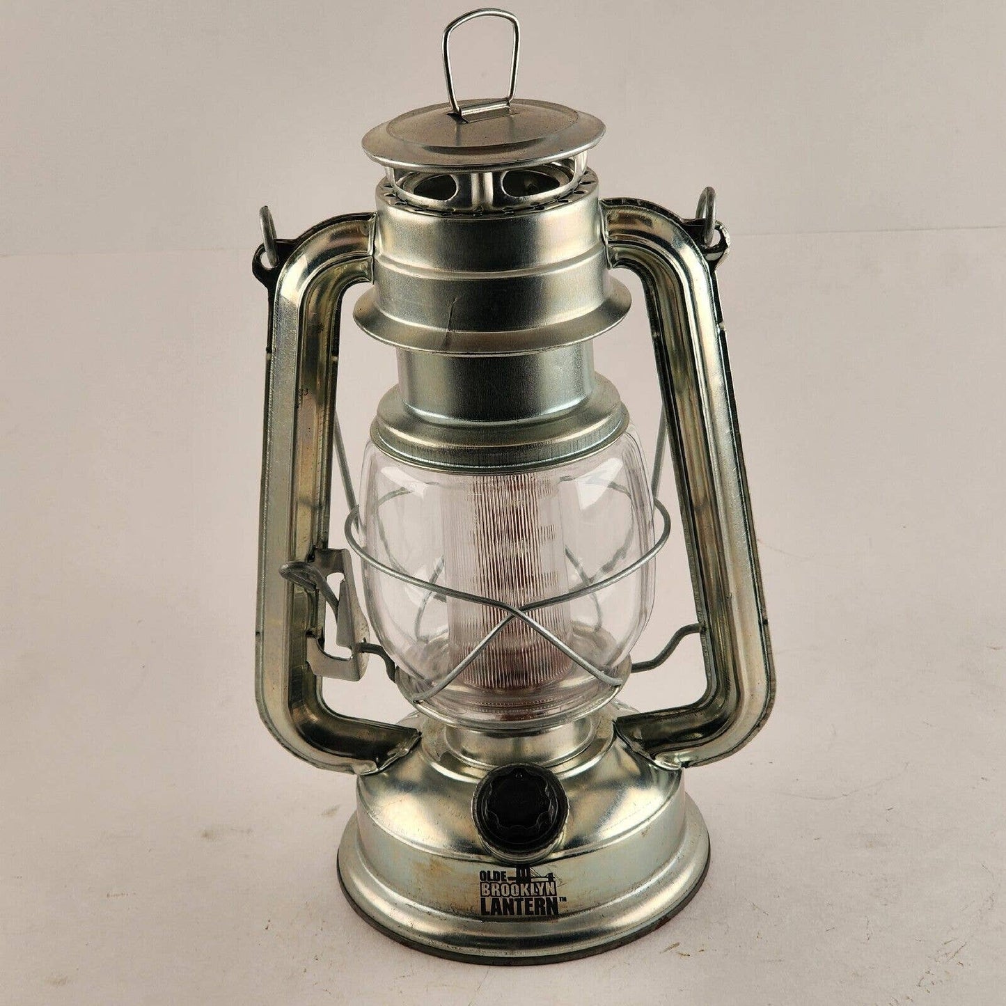 Olde Brooklyn Lantern LED Light Battery Powered Dimmable Appears Kerosene Style