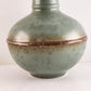 Matte Green Pottery Chimney Vase Arts & Crafts Modern Ribbed 7" w x 12.25" h