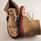 Moccasin Indian Boots with Beads and Thread Laces with Wood Bottoms Men Size 6