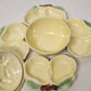 California Pottery 6 Piece Snack Set Yellow Mid-Century Style With Lid Vintage