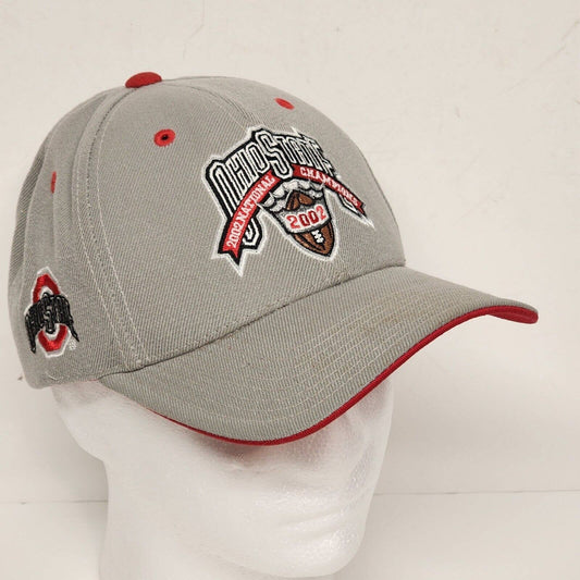 Ohio State Buckeyes Gray Cap 2002 College National Champions Hat OSU Football