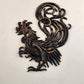 Vermay GC2 L&R Wiped Brown Cast Metal Roosters Fighting Cocks Vintage Wall Art