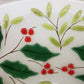 Large Holly Berry 14" Christmas Deep Bowl Raised Berries & Leaves Opaque Glass